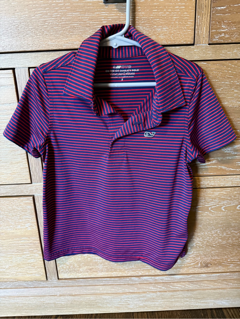 Vineyard Vines Kids Navy & Red Striped Polo Shirt